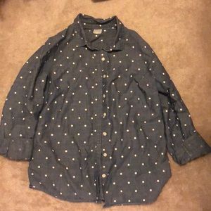 J Crew Polka Dot Chambray